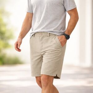 Tommy Bahama Men’s Shorts Size 32 Beige Flat Front Casual Golf 8” Inseam